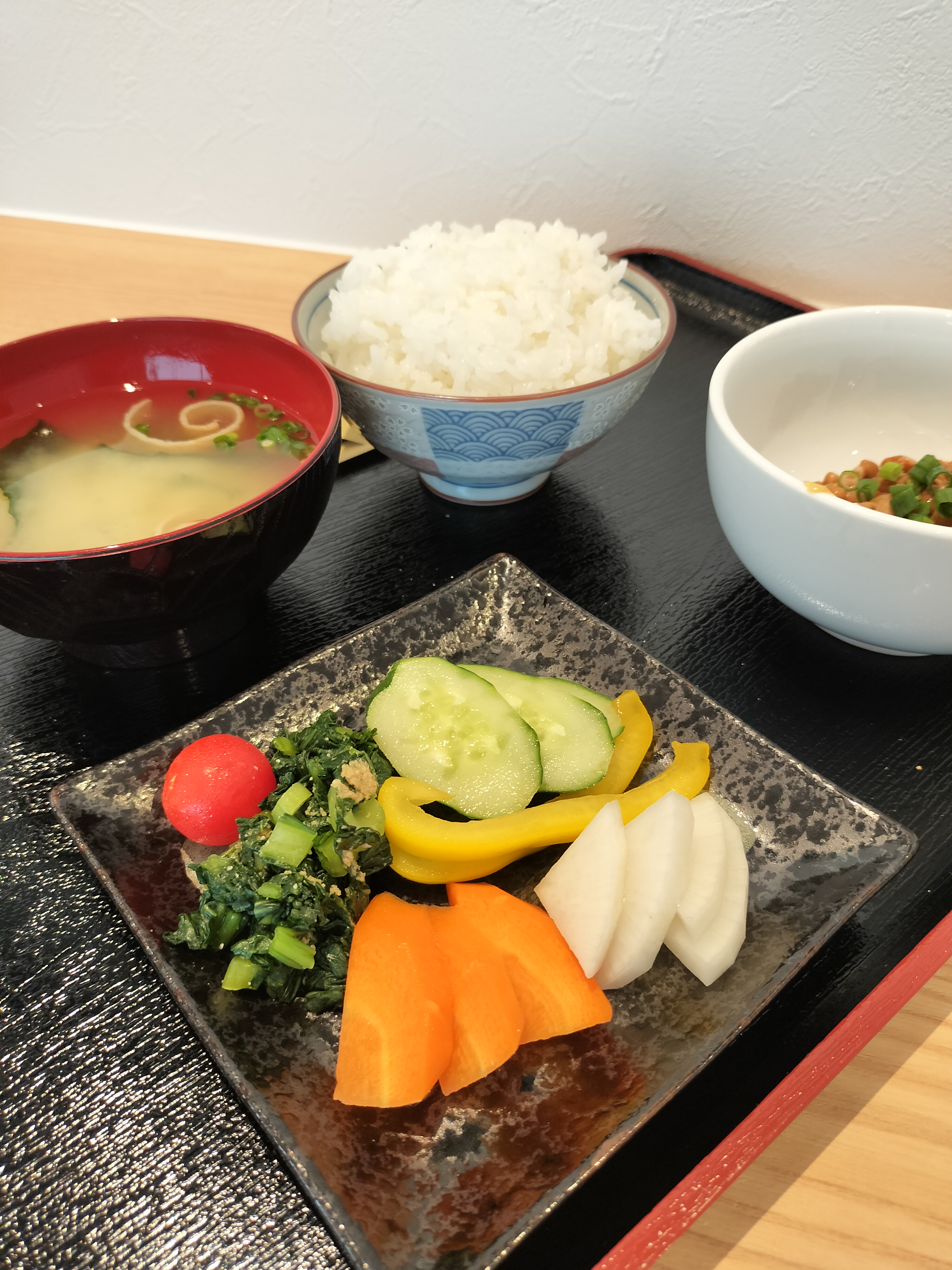 ぬか漬けと納豆朝定食